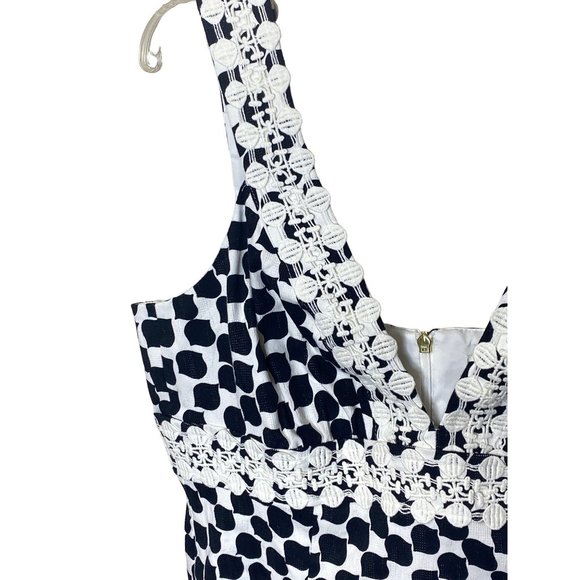 NWT Trina Turk Size 14 Secret Sheath Party Dress Lace MSRP$298 USA Black/White - Picture 13 of 15